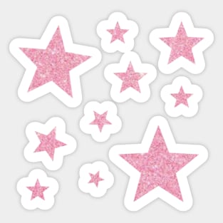 Light Pink Faux Glitter Stars Sticker